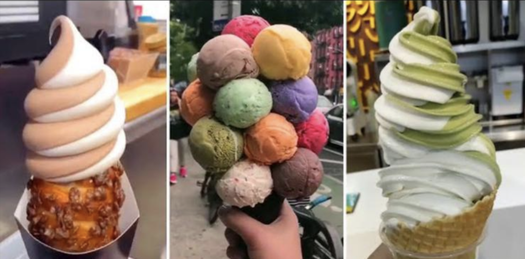 Delicious ice cream varieties